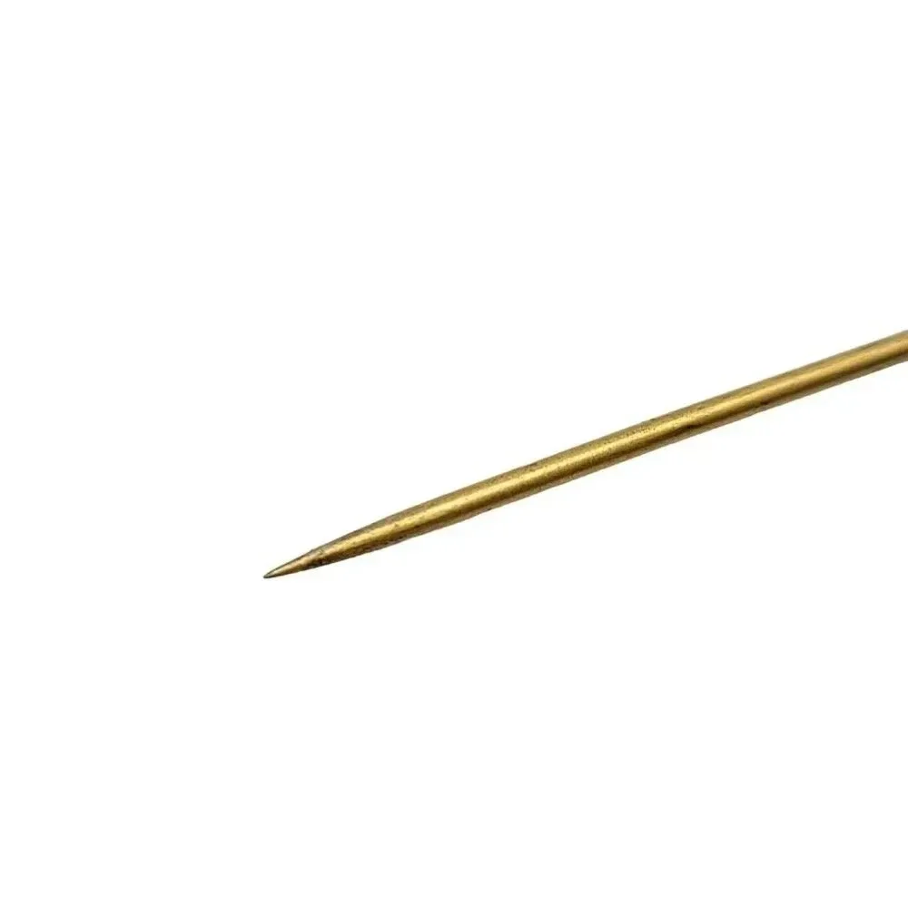 Engraved Initial U Oval Embellished Gold Tone Stick Pin Vintage 3